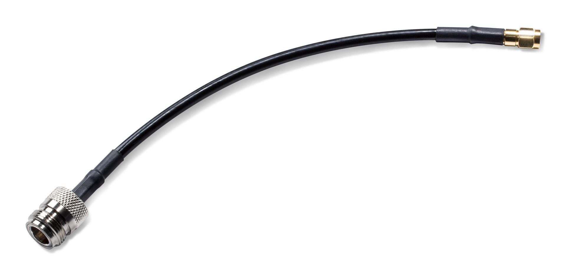 Antenneadapter RPSMA-han til N-hunstik - sort, 200 mm billede
