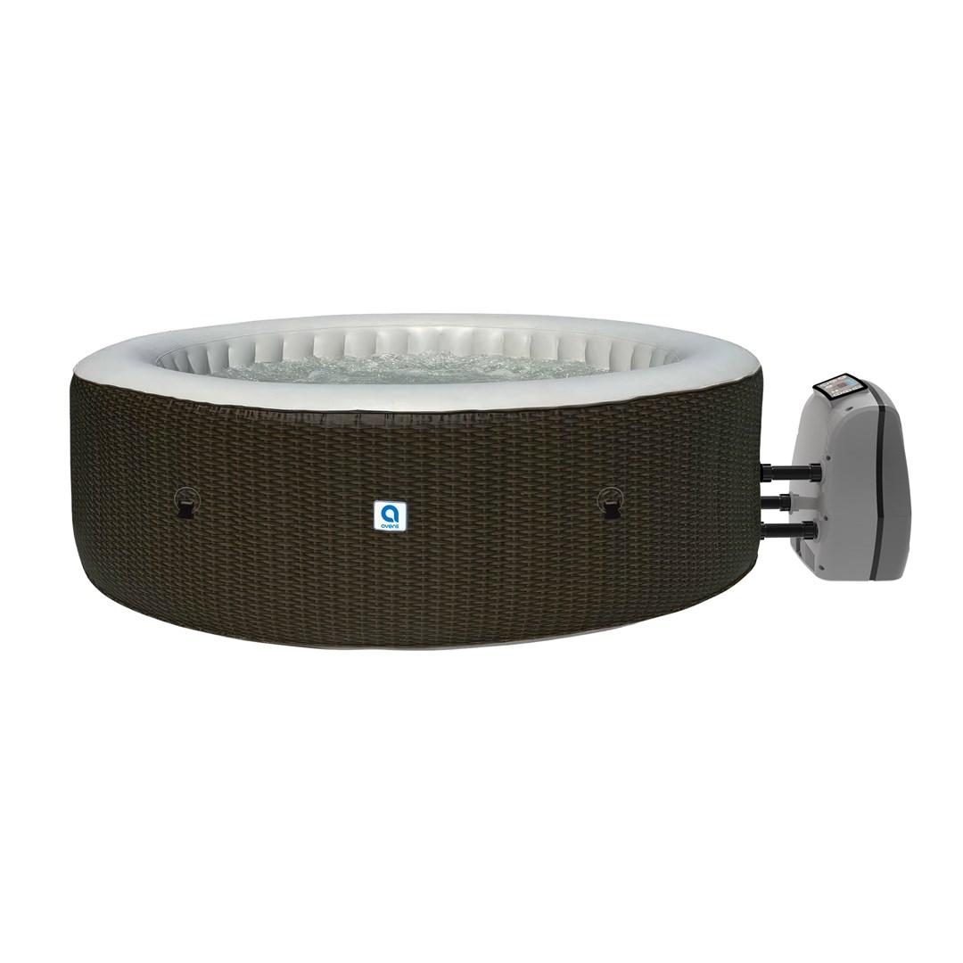 Oppusteligt spabad med hydromassage - Avenli Nice, 6 personer, Ø 204 × 70 cm, brun