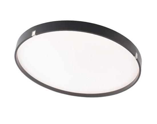 Rund LED-loftlampe - 2×48 W, 6.500 lm, sort