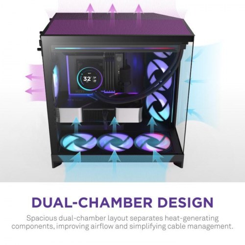NZXT H9 Flow RGB+ midi-tower kabinet - sort