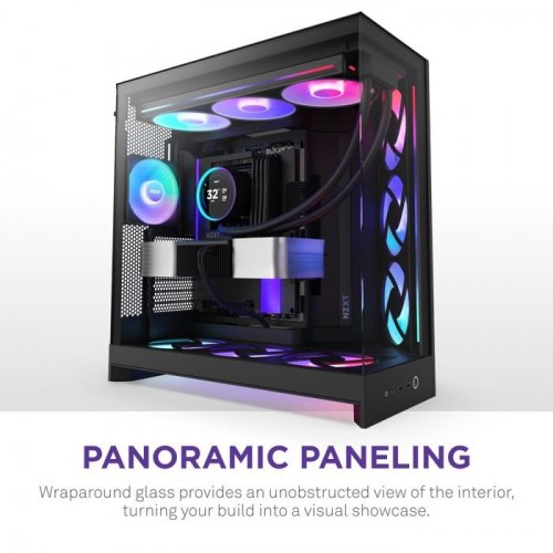 NZXT H9 Flow RGB+ midi-tower kabinet - sort