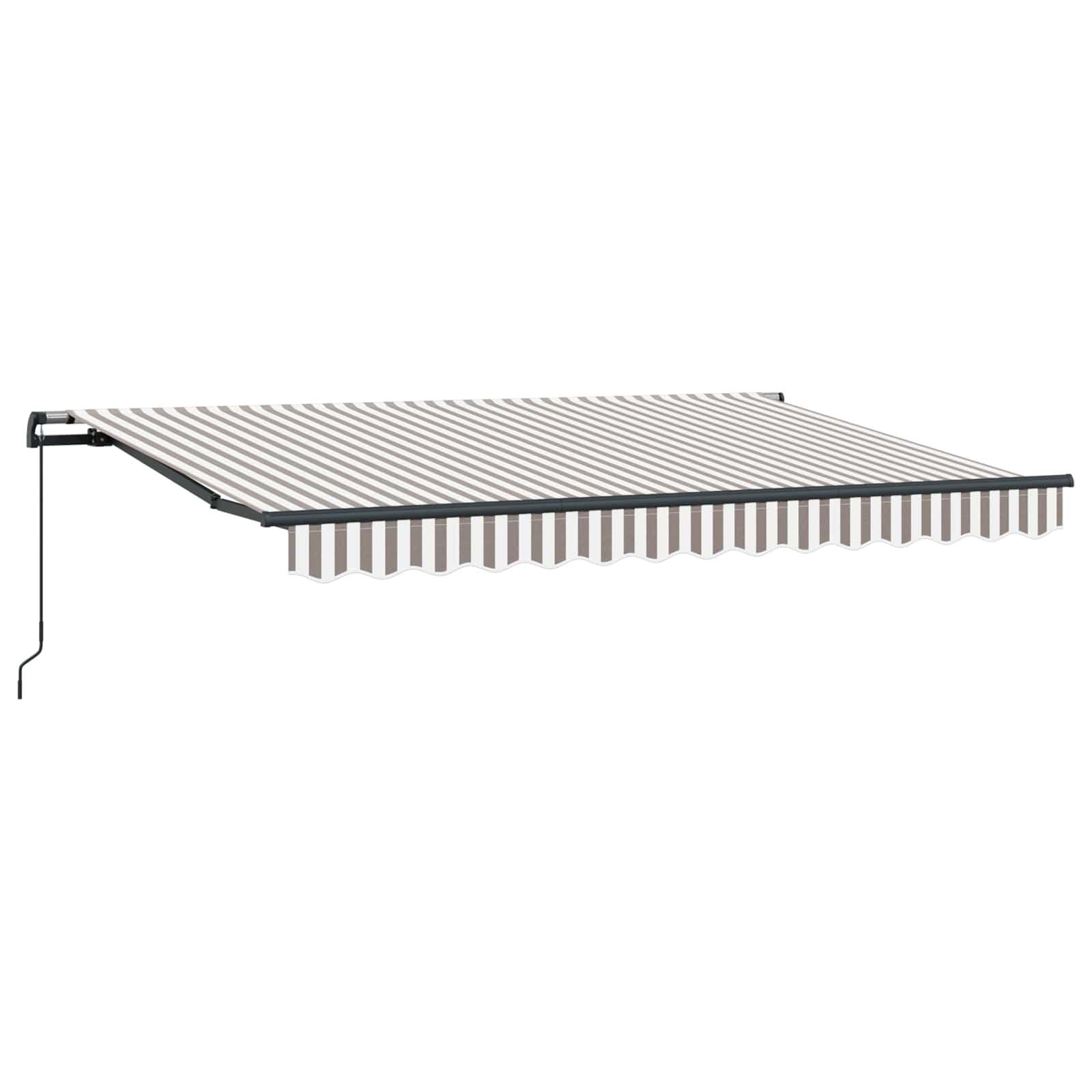 Udtrækkelig Markise Lys Grå og Hvid 600 × 350 cm