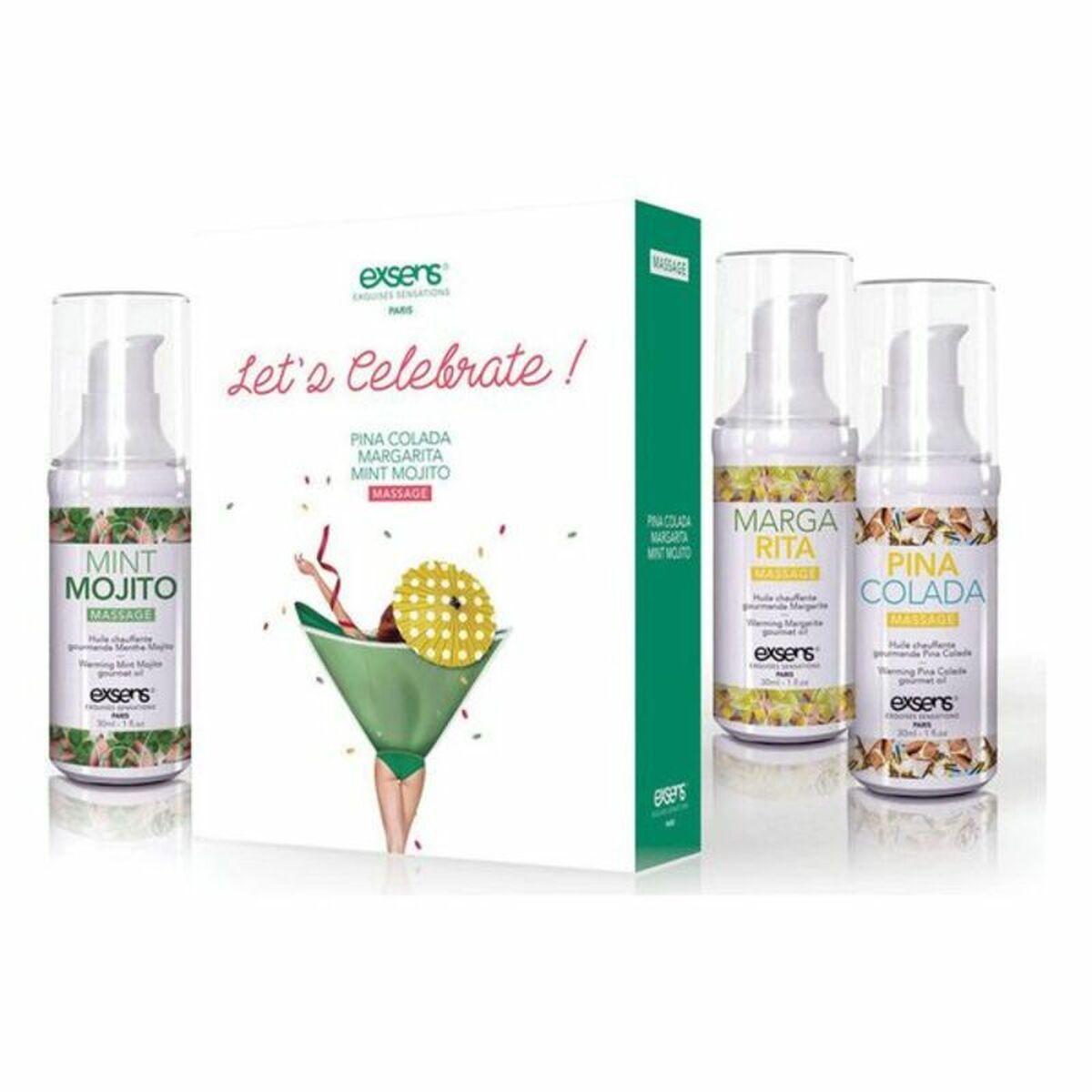 Exsens Let’s Celebrate aromatisk massageolie - sæt med 3 varianter