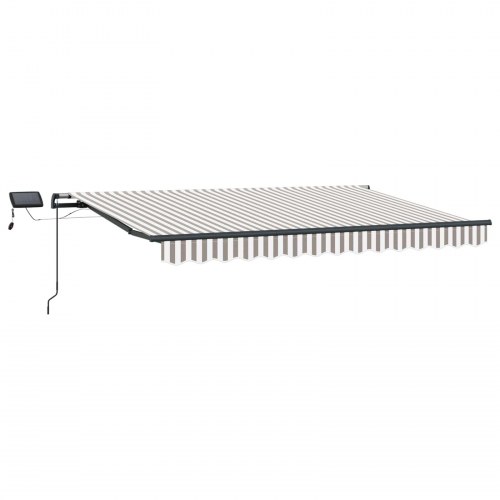 Udtrækkelig Markise Lys Grå og Hvid 500 × 350 cm Stof