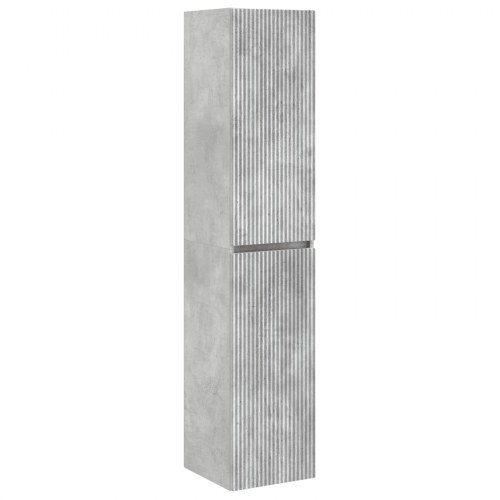 Badeværelsesmøbel sæt 6 stk Betongrå Konstrueret træ og glas