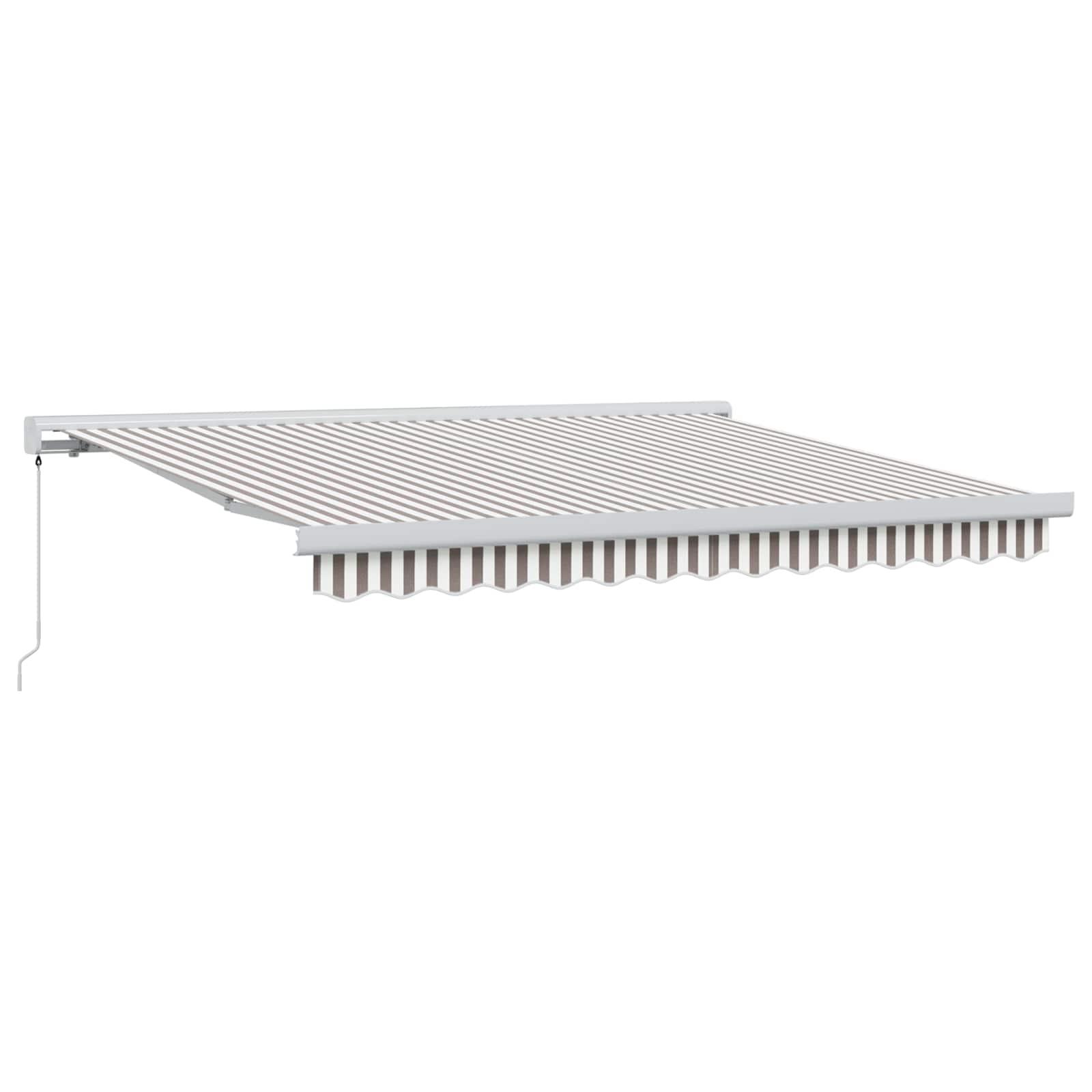 Udtrækkelig Markise Lys Grå og Hvid 500 × 300 cm Stof og Metal