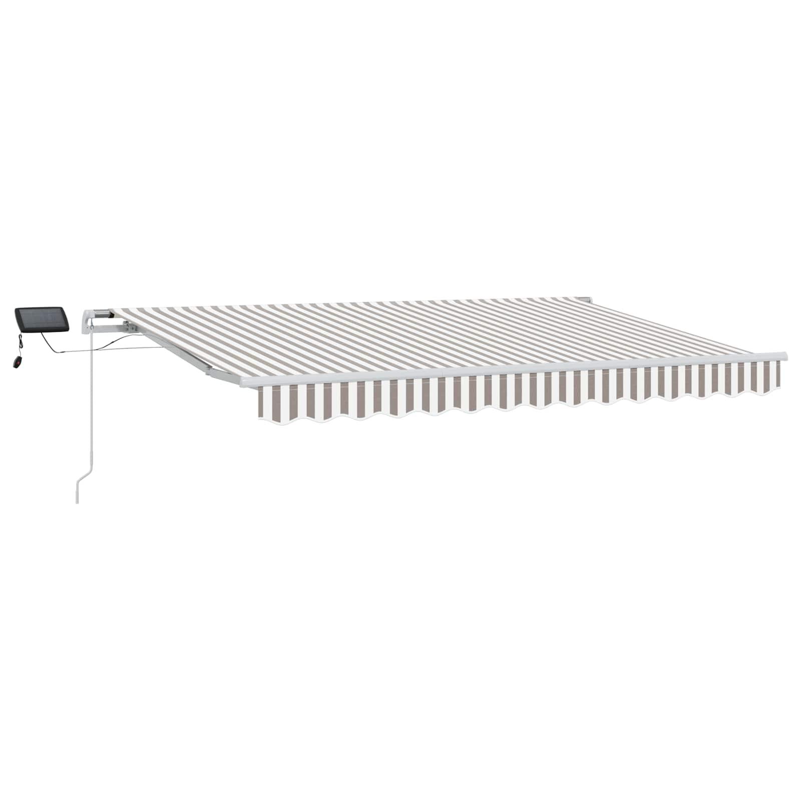 Udtrækkelig Markise Lys Grå og Hvid 300 x 250 cm Stof og stål