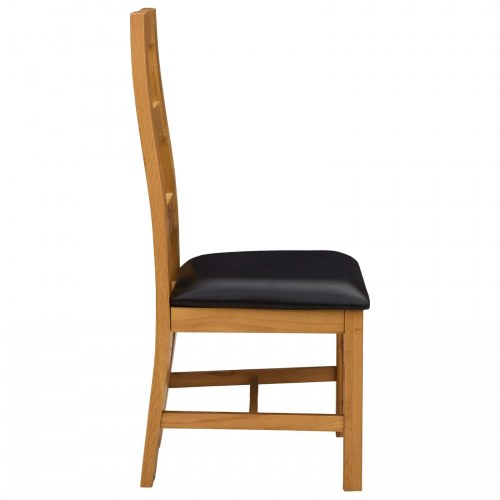 Spisestuestol 2 stk Massivt Eg Træ Sort 45 x 51 x 105 cm