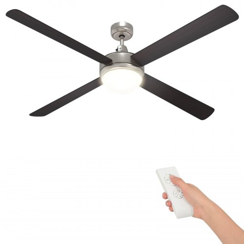 Loftfan med lys og fjernbetjening Ø 130 cm Mørk Brun