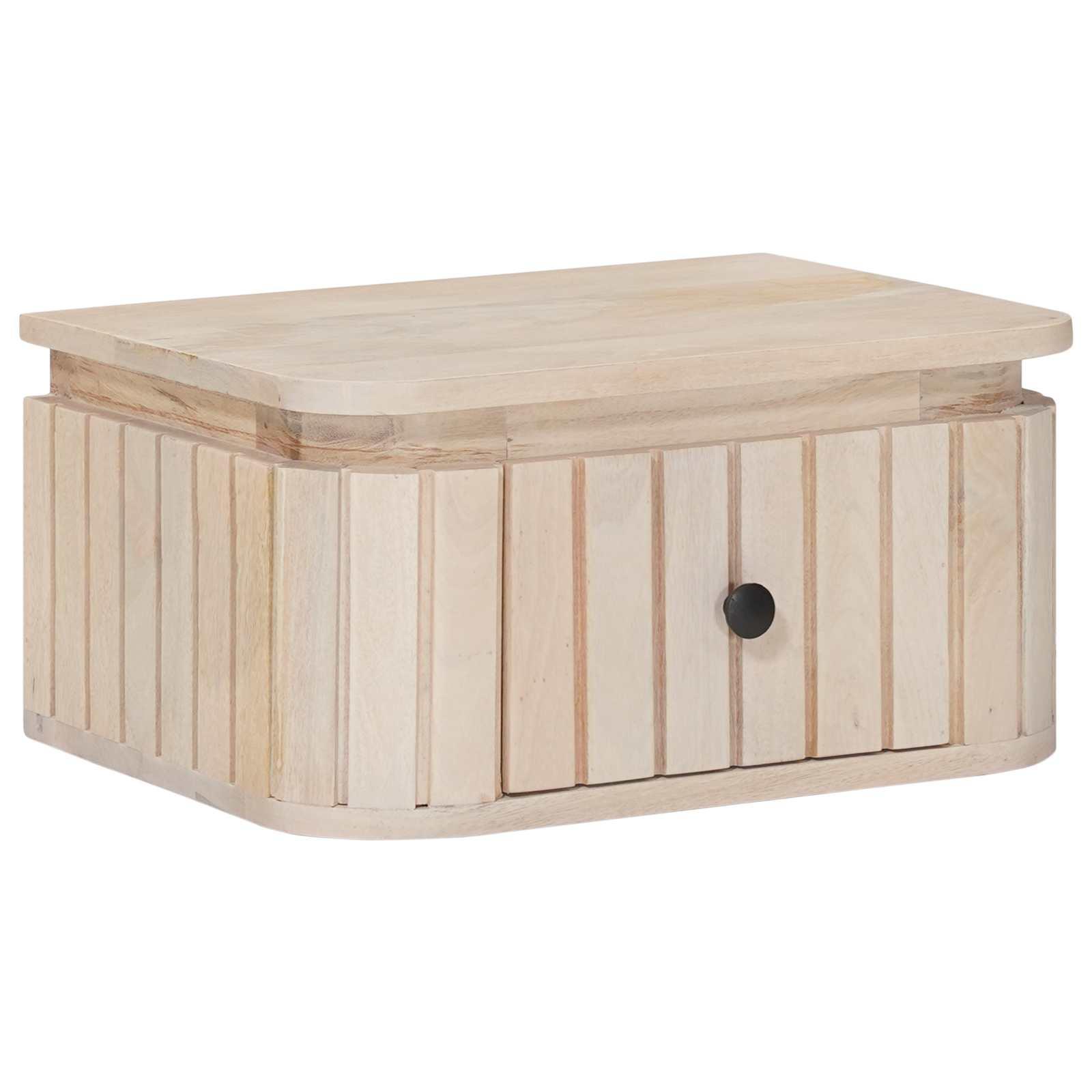 Håndlavet natbord Hvid 40 x 30 x 20 cm Massivt mangotræ