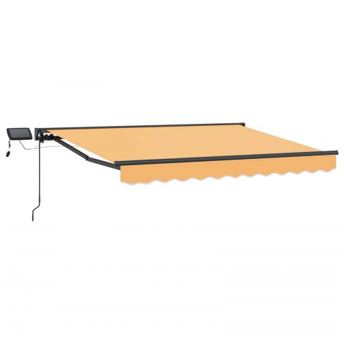 Manuel markise-ramme med LED-lys Sandfarvet 2,5 x 2 m