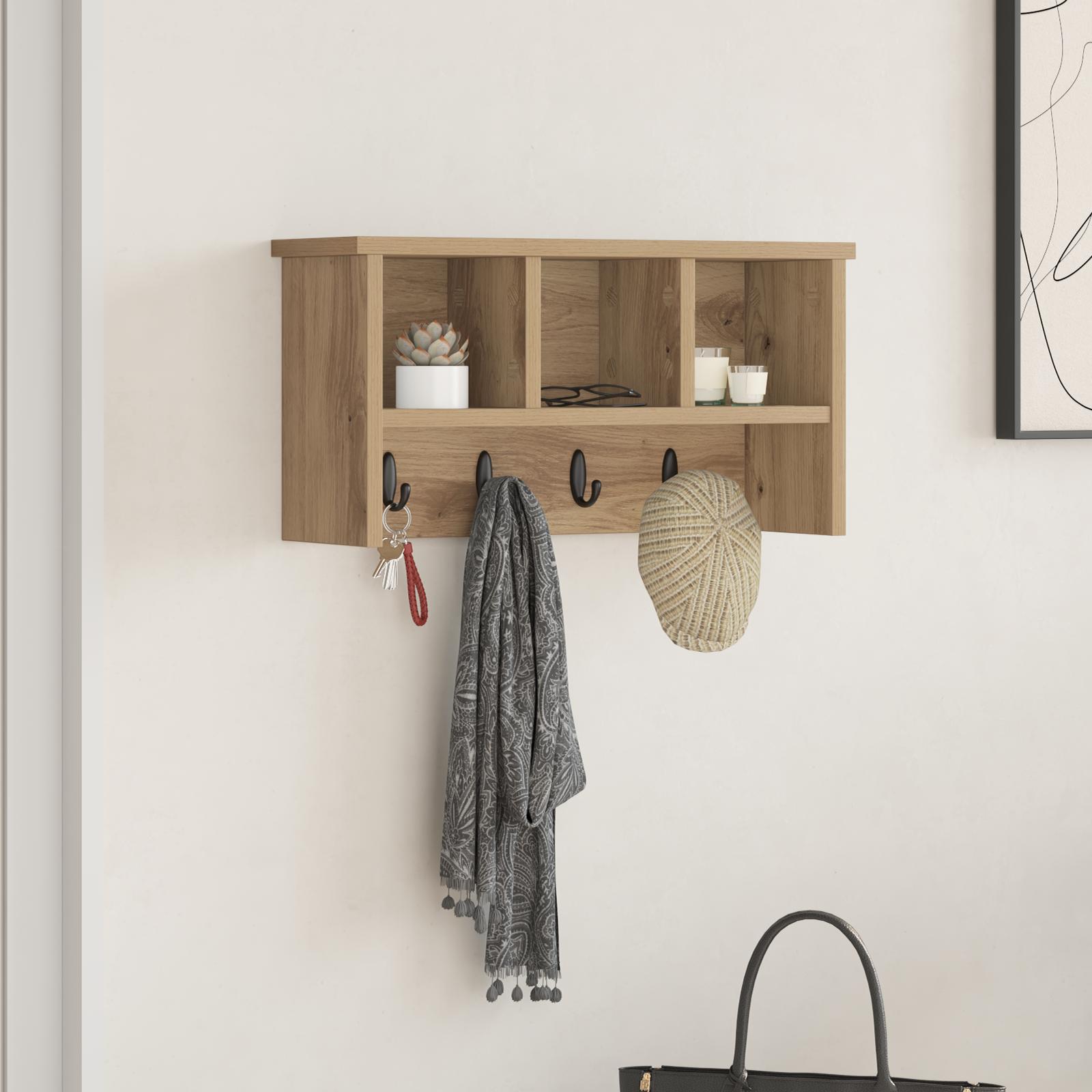 Vægmonteret Jakkeholder med hylde artisan eg 50 x 16 x 26 cm