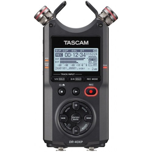 Tascam DR-40XP - bærbar 4-spors digital optager med USB-lydinterface