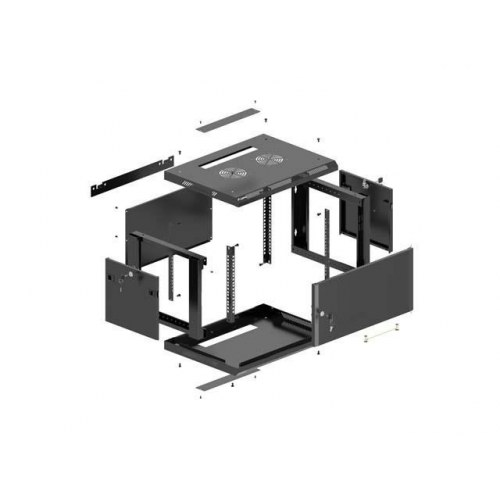 Lanberg WF01-6604-00B vægmonteret rackskab 4U - 19", 600×600 mm