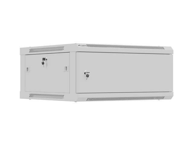 Lanberg WF01-6604-00S - 19" vægmonteret rackskab, 4U, 60×60 cm, grå, metalfront