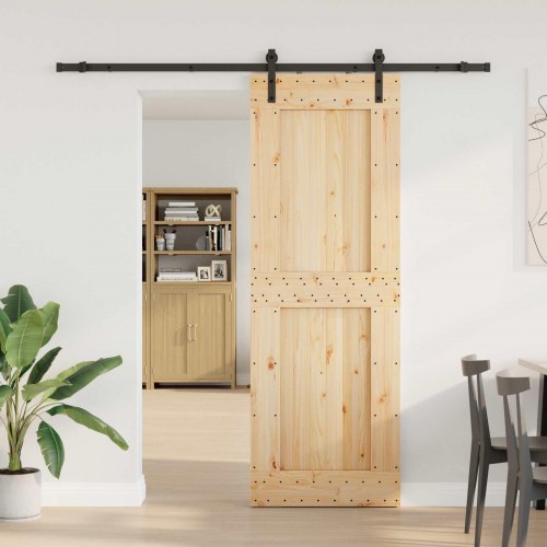 Skydedør NARVIK Naturfarvet og sort 80 x 210 cm (213,5 cm)