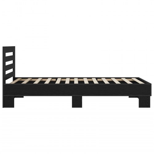 Sengestel med hovedgærde - sort eg 80 x 200 cm