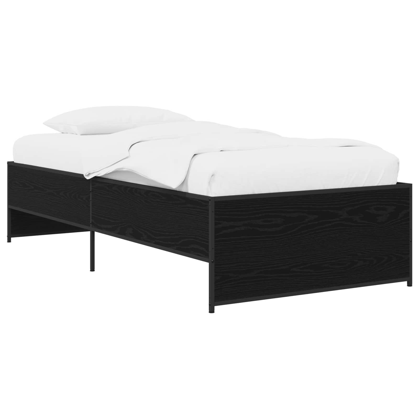 Sengestel i sort eg 80 × 200 cm - konstrueret træ med lamelbund