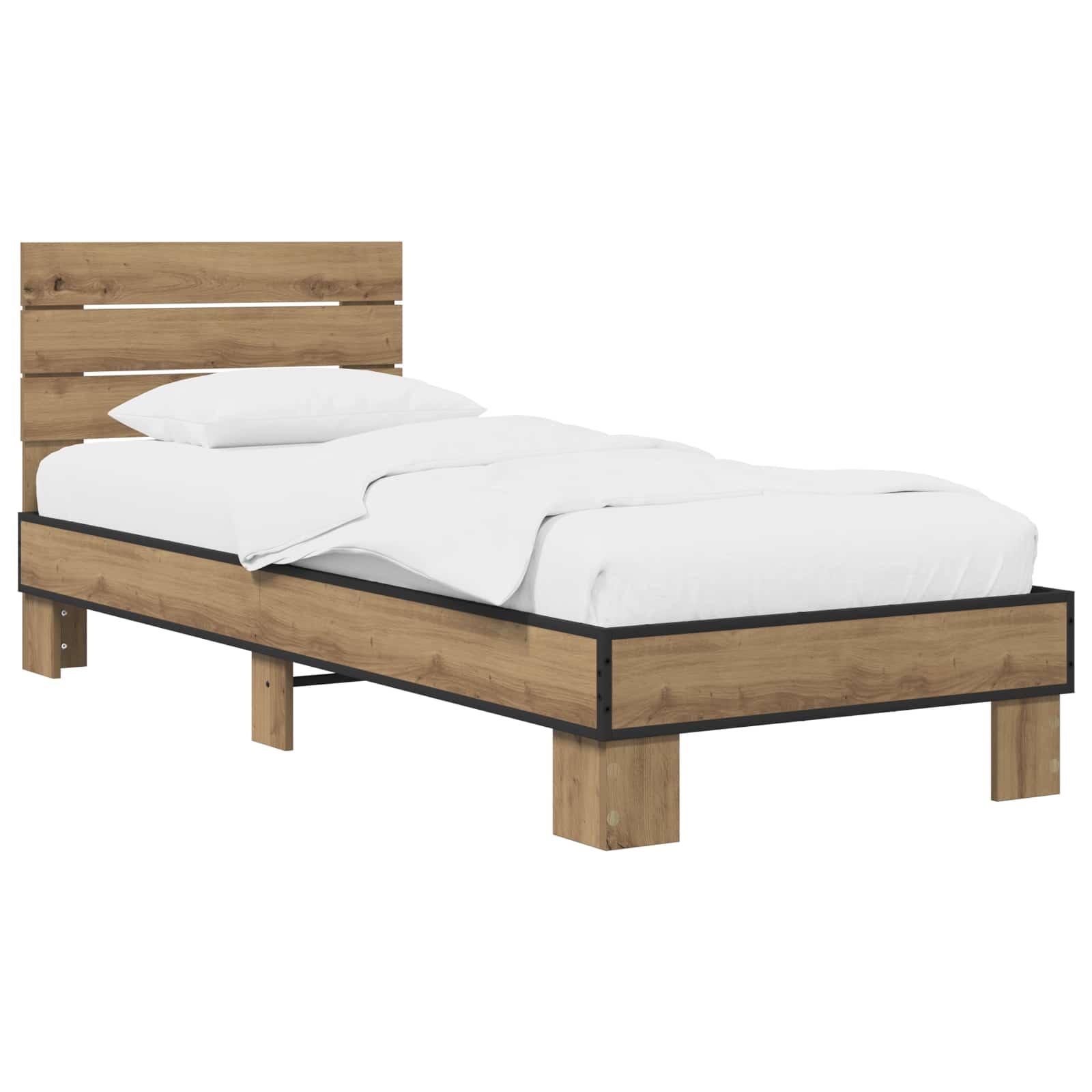 Sengestel med hovedgærde Artisan-eg 80 x 200 cm Konstrueret træ