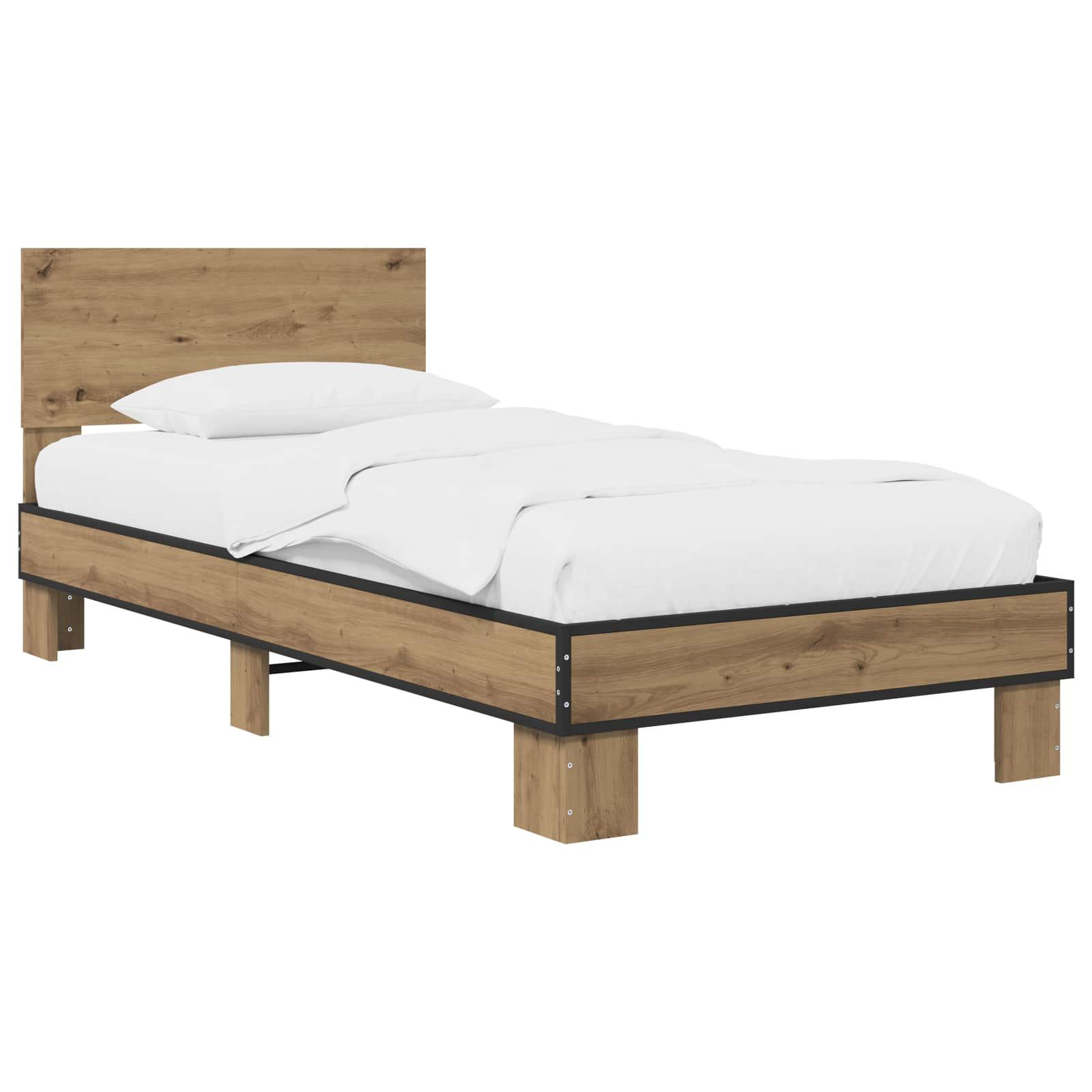 Sengestel med hovedgærde Artisan-eg 80 x 200 cm Konstrueret træ