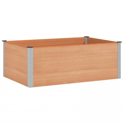 Højbed brun 150 x 100 x 54 cm i WPC og aluminium