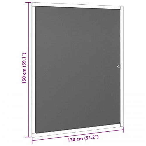 Insektnet til vinduer - hvid 130 × 150 cm, aluminium og glasfiber