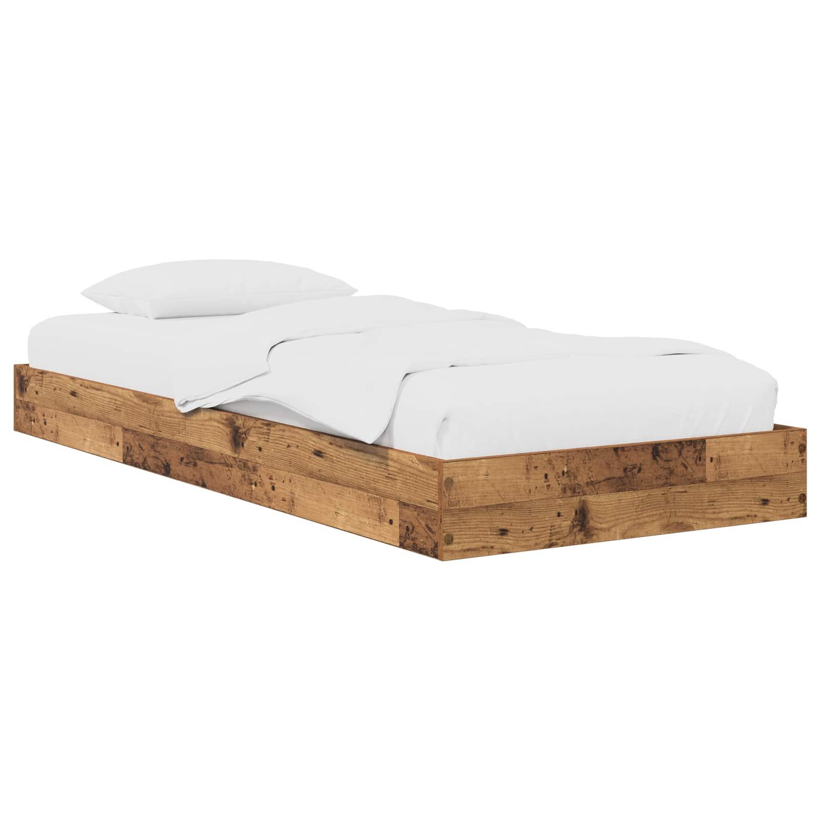 Gulvsengramme Gammelt træ 80 x 200 cm Konstrueret træ