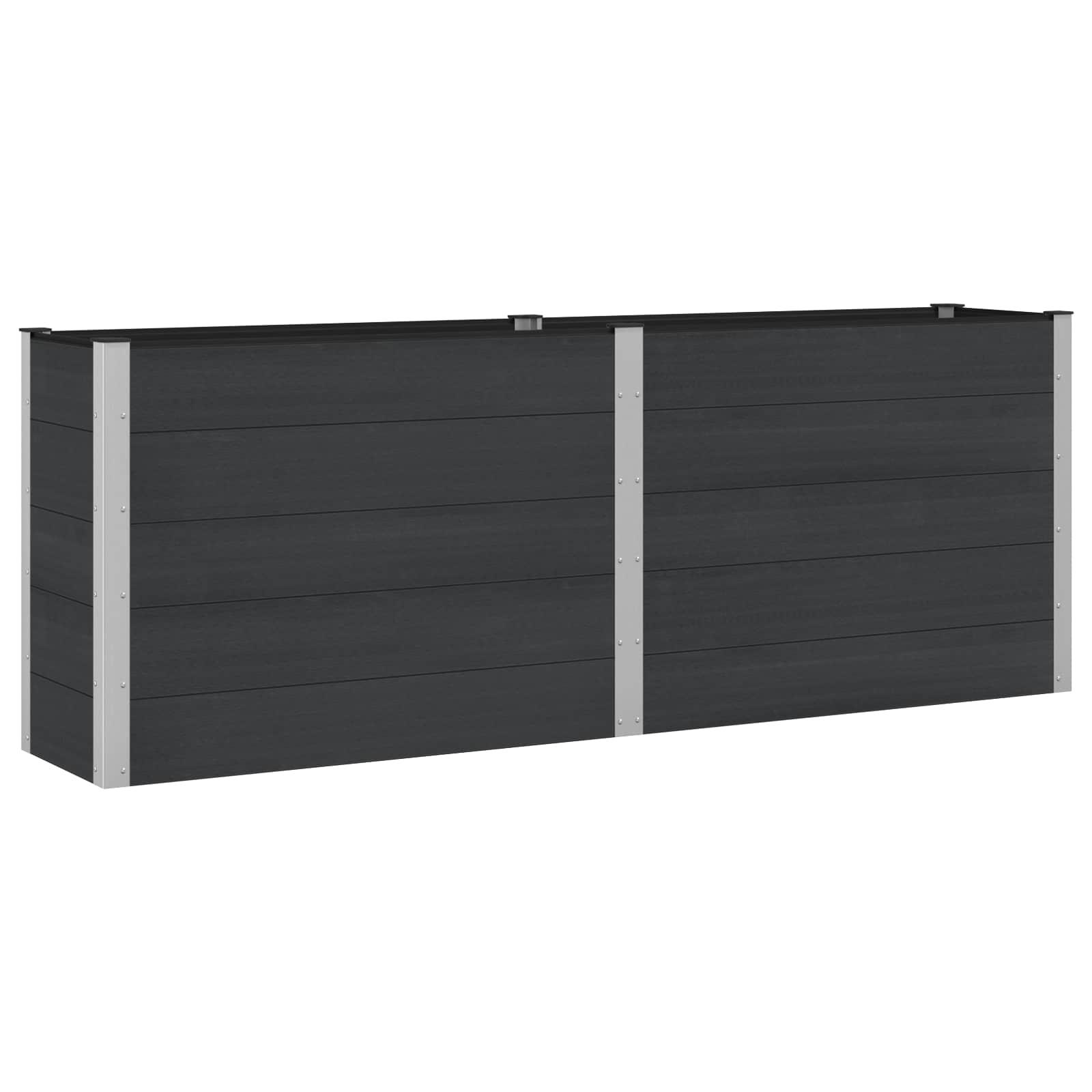 Højbed Sort 250 x 50 x 91 cm alu.