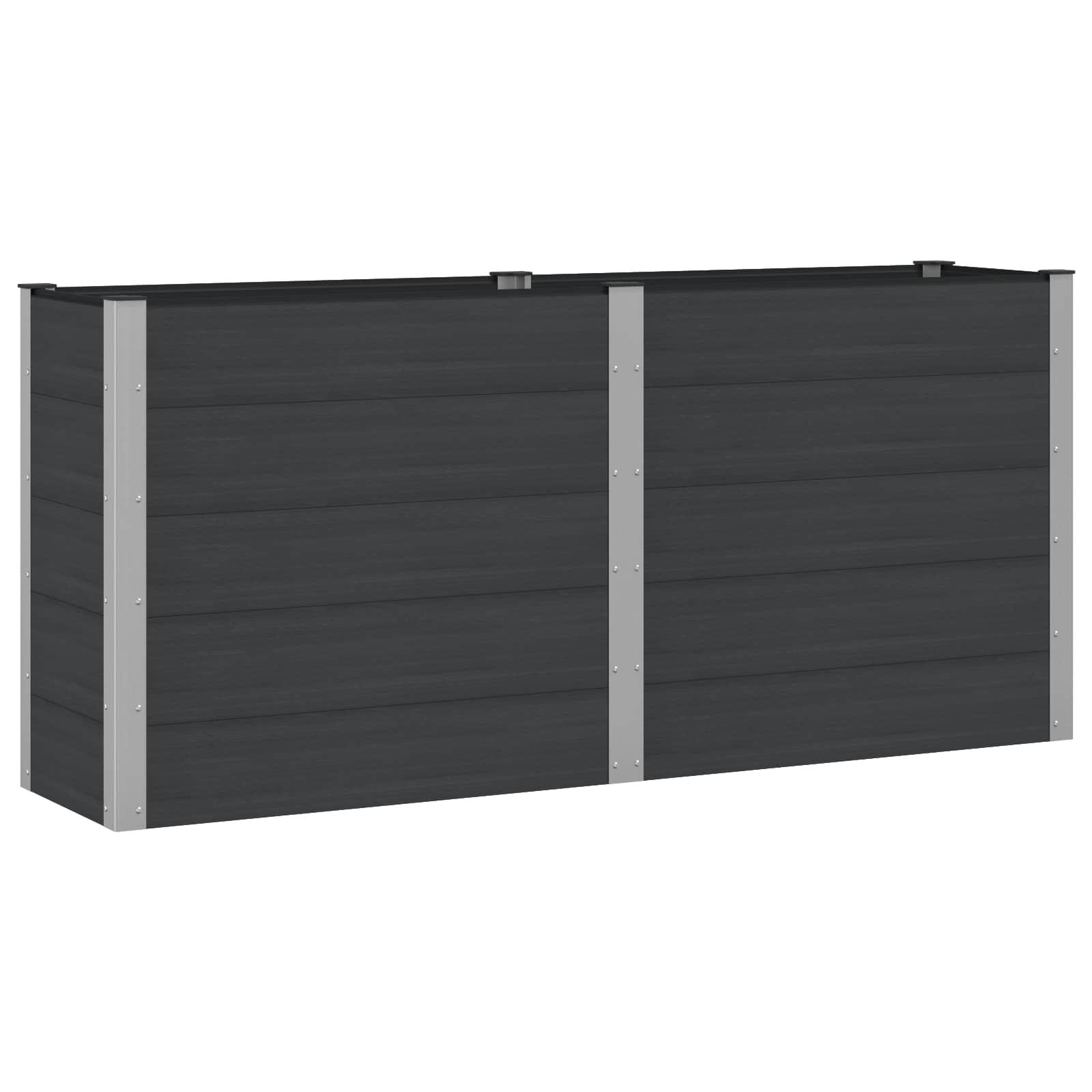 Højbed Sort 200 x 50 x 91 cm alu.