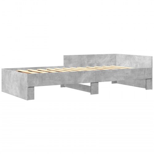 Sengestel med hovedgærde - betongrå 80 x 200 cm