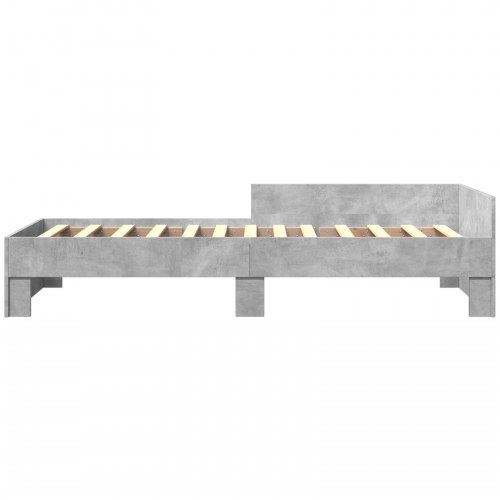 Sengestel med hovedgærde - betongrå 80 x 200 cm