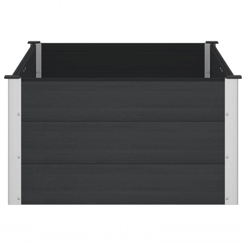 Højbed sort 150 x 100 x 54 cm - WPC og aluminium