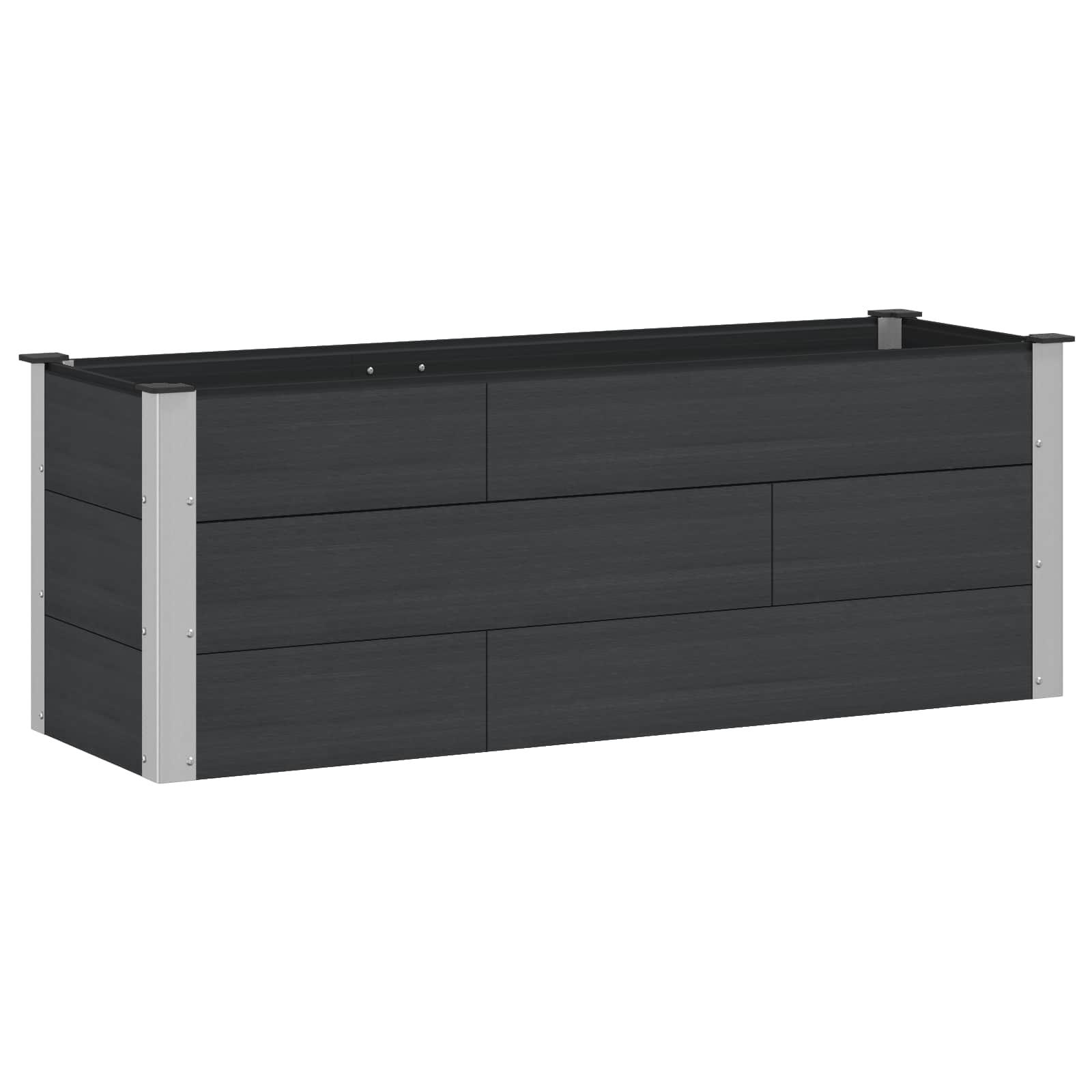 Højbed Sort 150 x 50 x 54 cm alu.