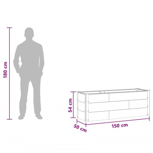 Højbed i sort WPC og aluminium - 150 x 50 x 54 cm