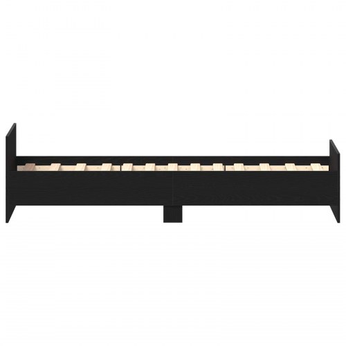 Sengestel med hovedgærde - sort eg, 80 x 200 cm, konstrueret træ