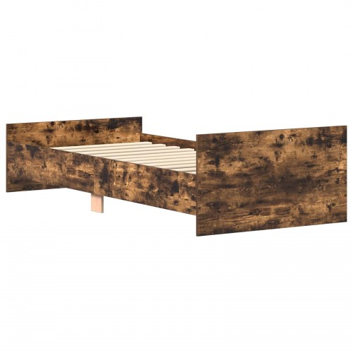 Sengestel med hovedgærde - røget eg, 80 × 200 cm, konstrueret træ
