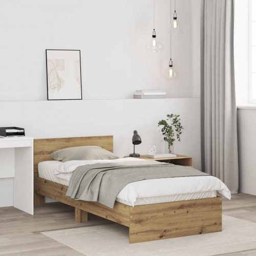 Sengestel med hovedgærde i Artisan-eg 80 x 200 cm - konstrueret træ