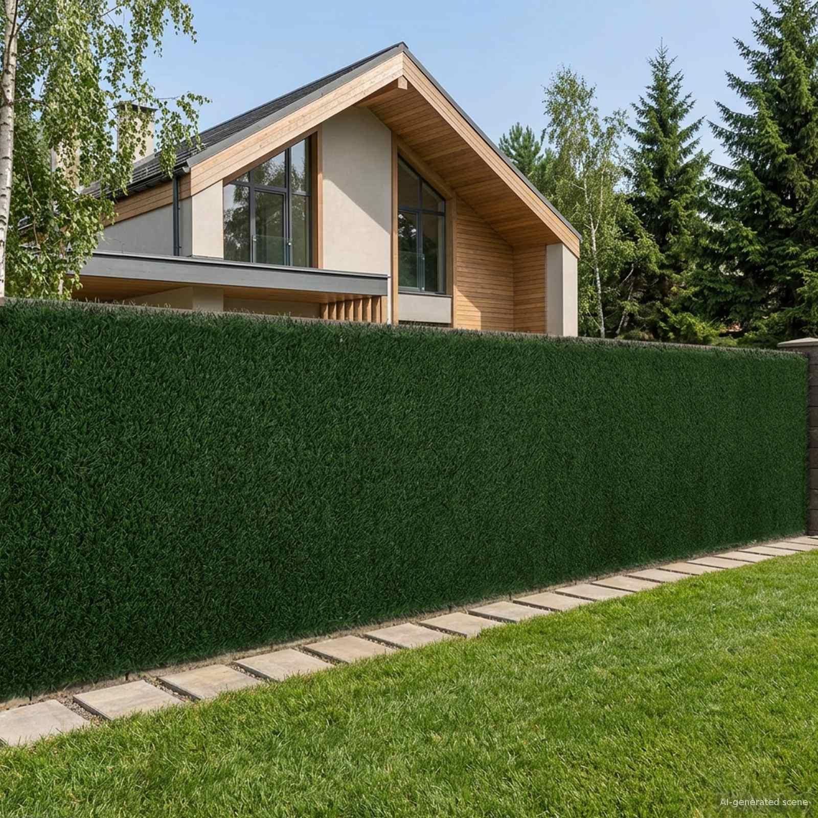 Kunstigt hegn Mørkegrøn 1,5 x 3 m PVC og Stål