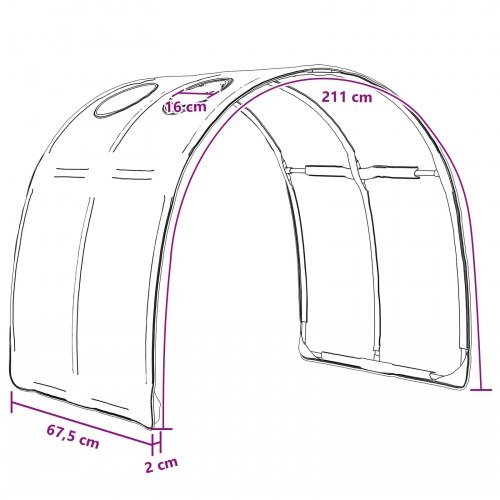 Seng Tunnel 2 stk Lyserød 211 x 67.5 x 2 cm Polyester
