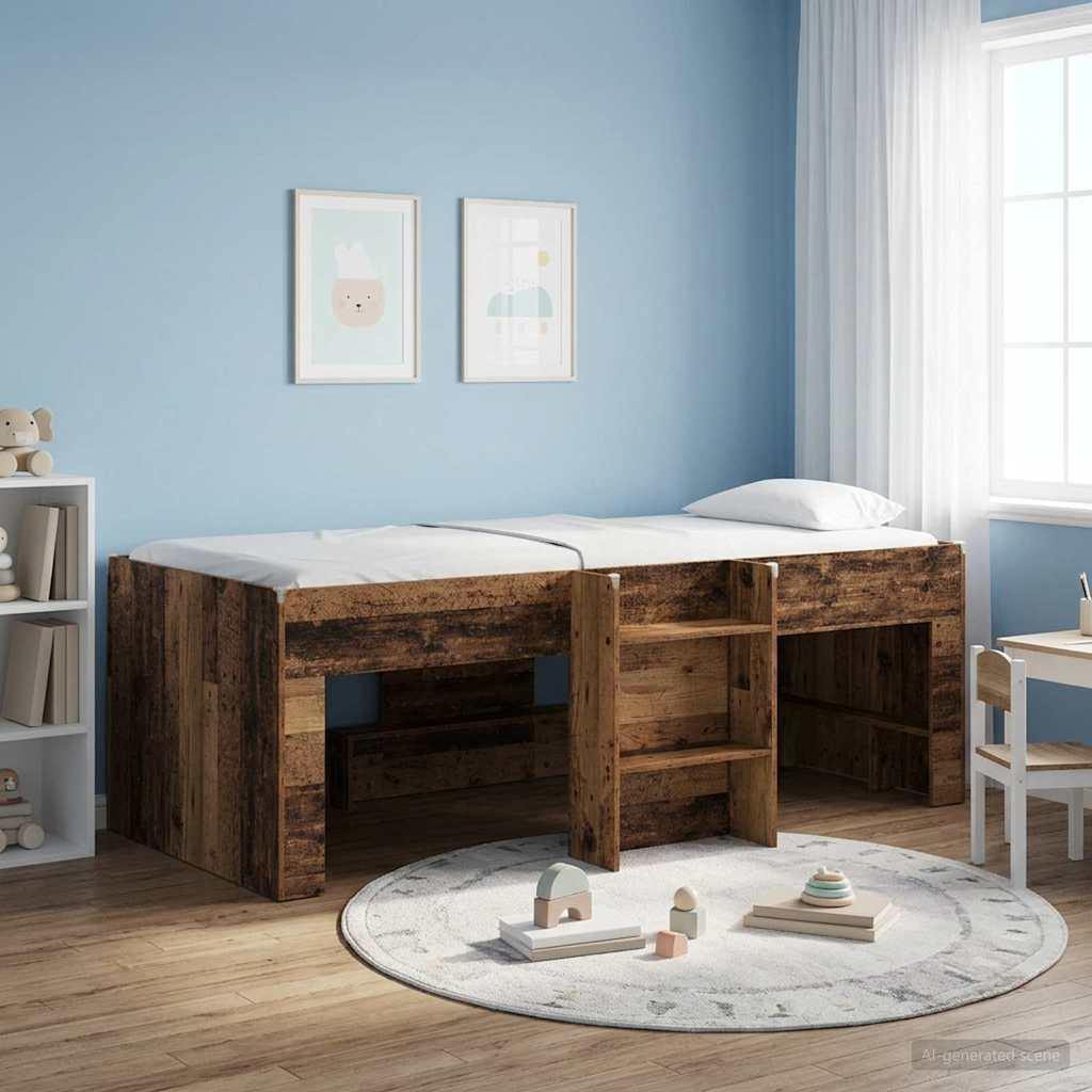 Børns høje sengestel 2 pcs Gammelt træ 193 x 96,1 x 68,5 cm