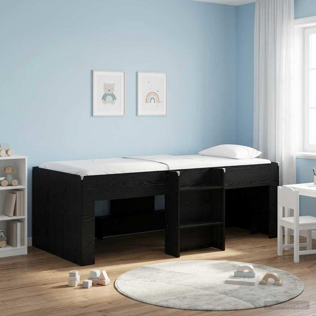Børns høje sengestel 2 pcs Sort eg 193 x 96,1 x 68,5 cm