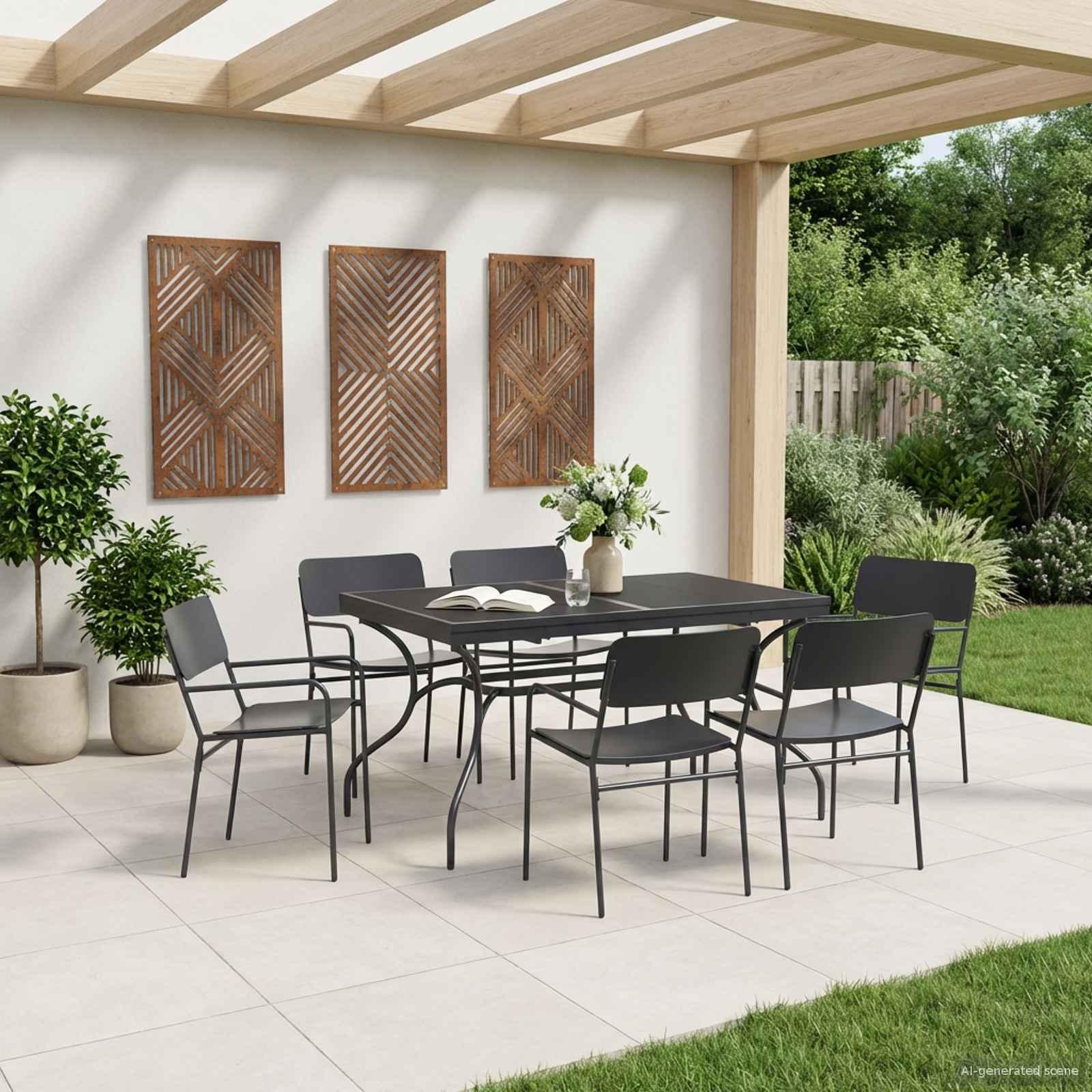 Udvidelig Mesh Spisebord Antracit 212 x 90 x 76 cm Stål