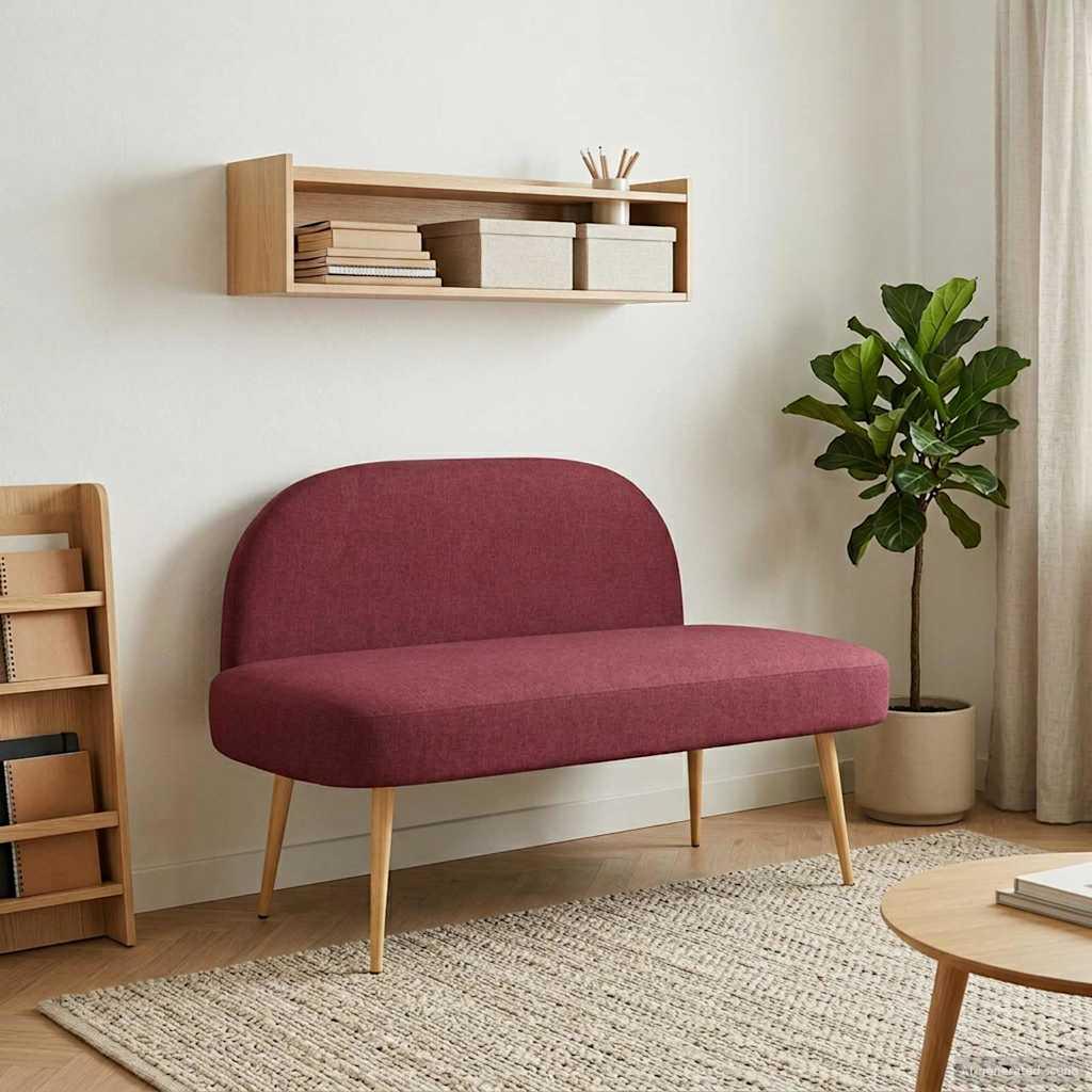 Polstret bænk med ryg Vinrød 110 x 60 x 76 cm Polyester
