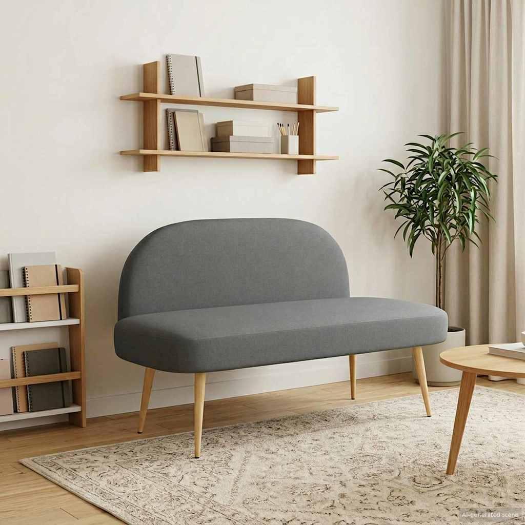 Polstret bænk med ryg Mørkegrå 110 x 60 x 76 cm Polyester