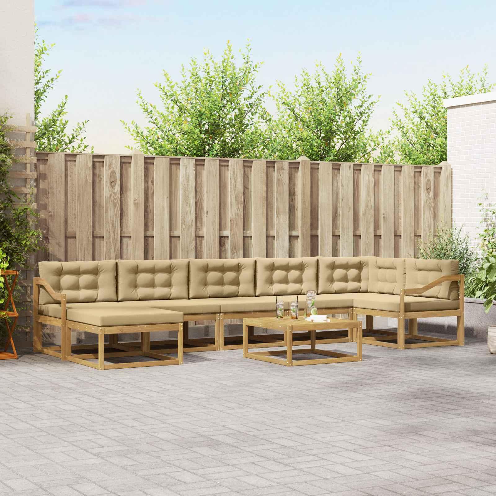 Udendørs sofagruppe 8 stk Hvid og Beige