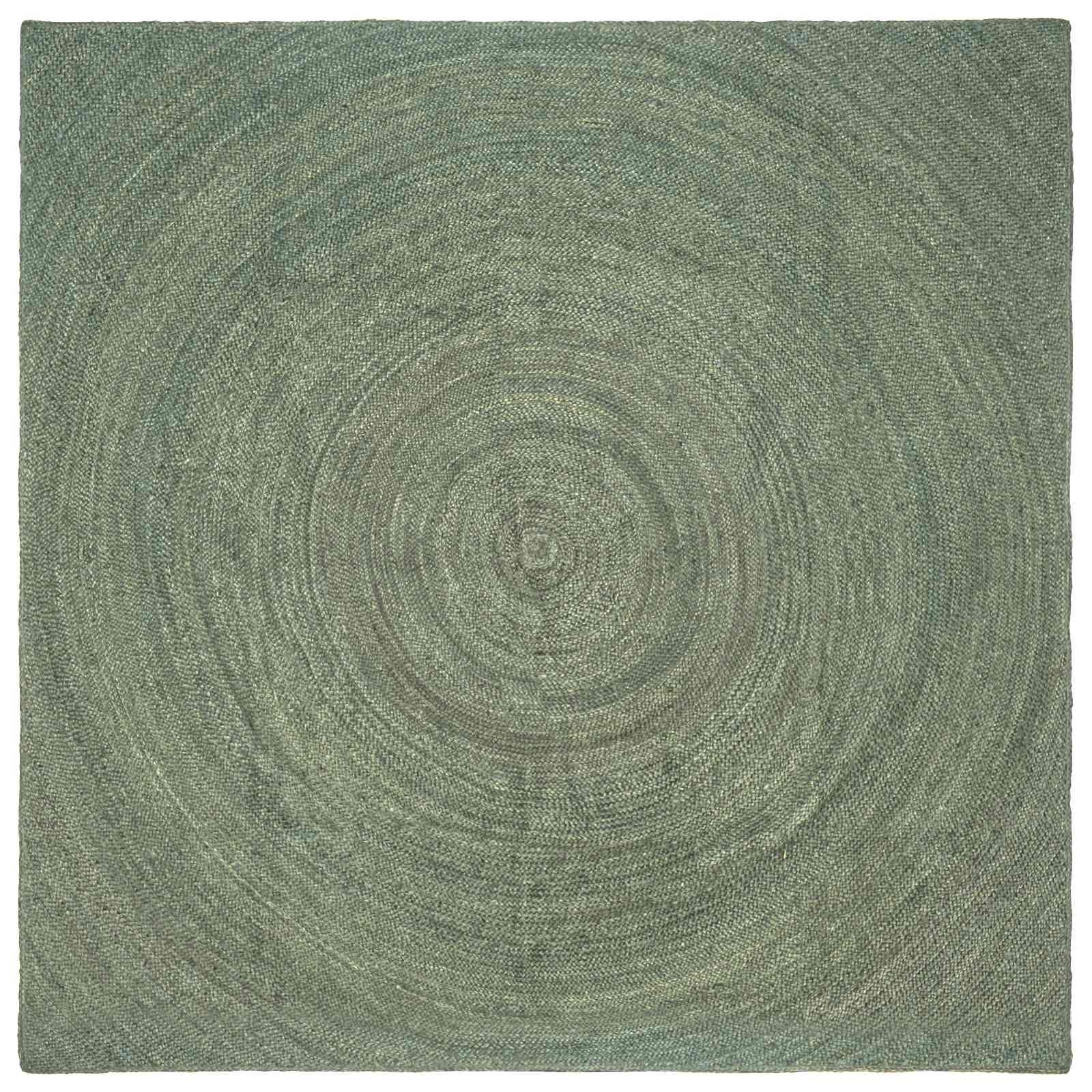 Områdetæppe i jute - olivengrøn, 300 × 300 cm