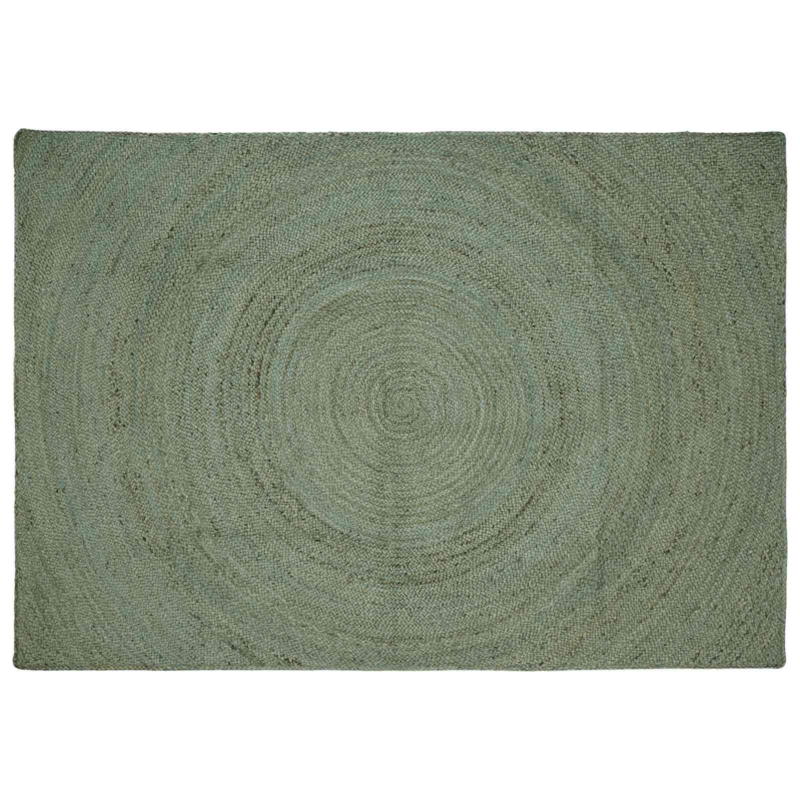 Områdetæppe i jute - olivengrøn 240 × 340 cm