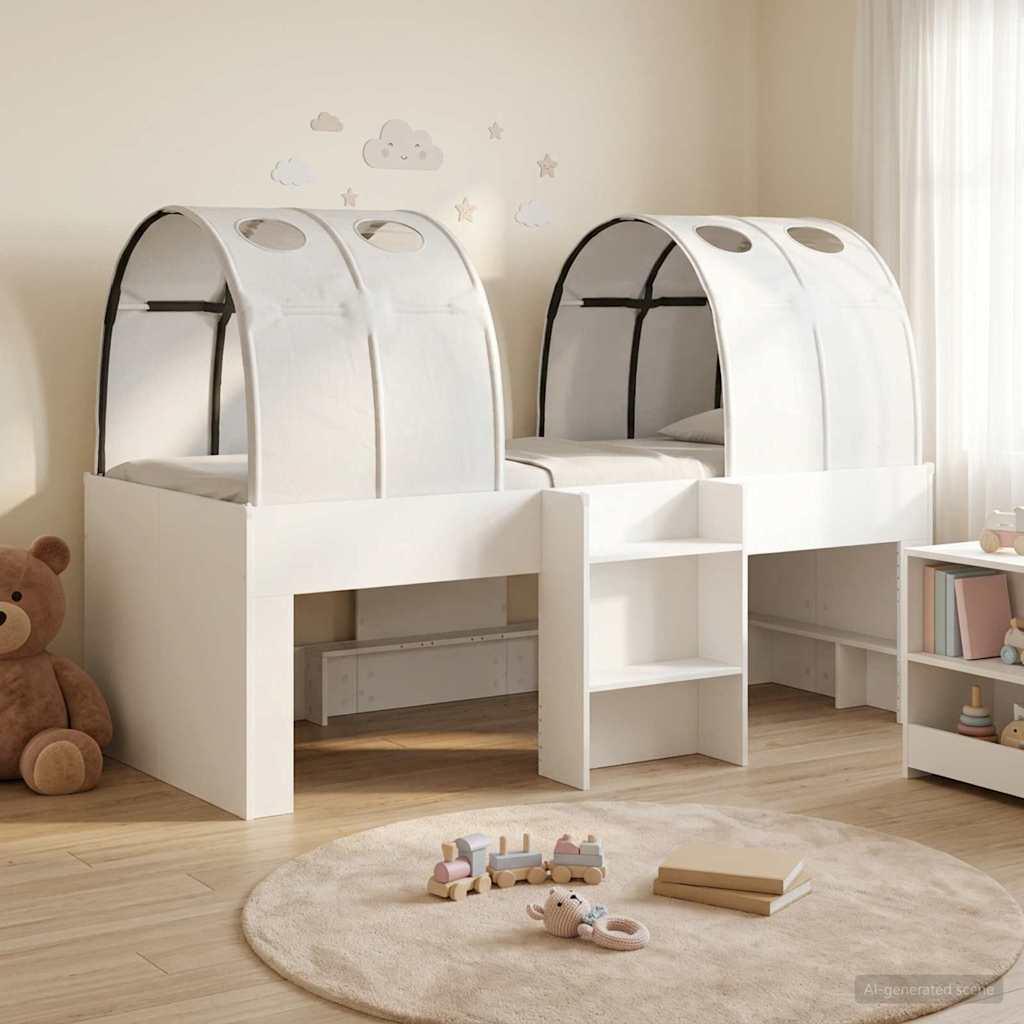 Kids'høj seng med tunnel Hvid Konstrueret træ