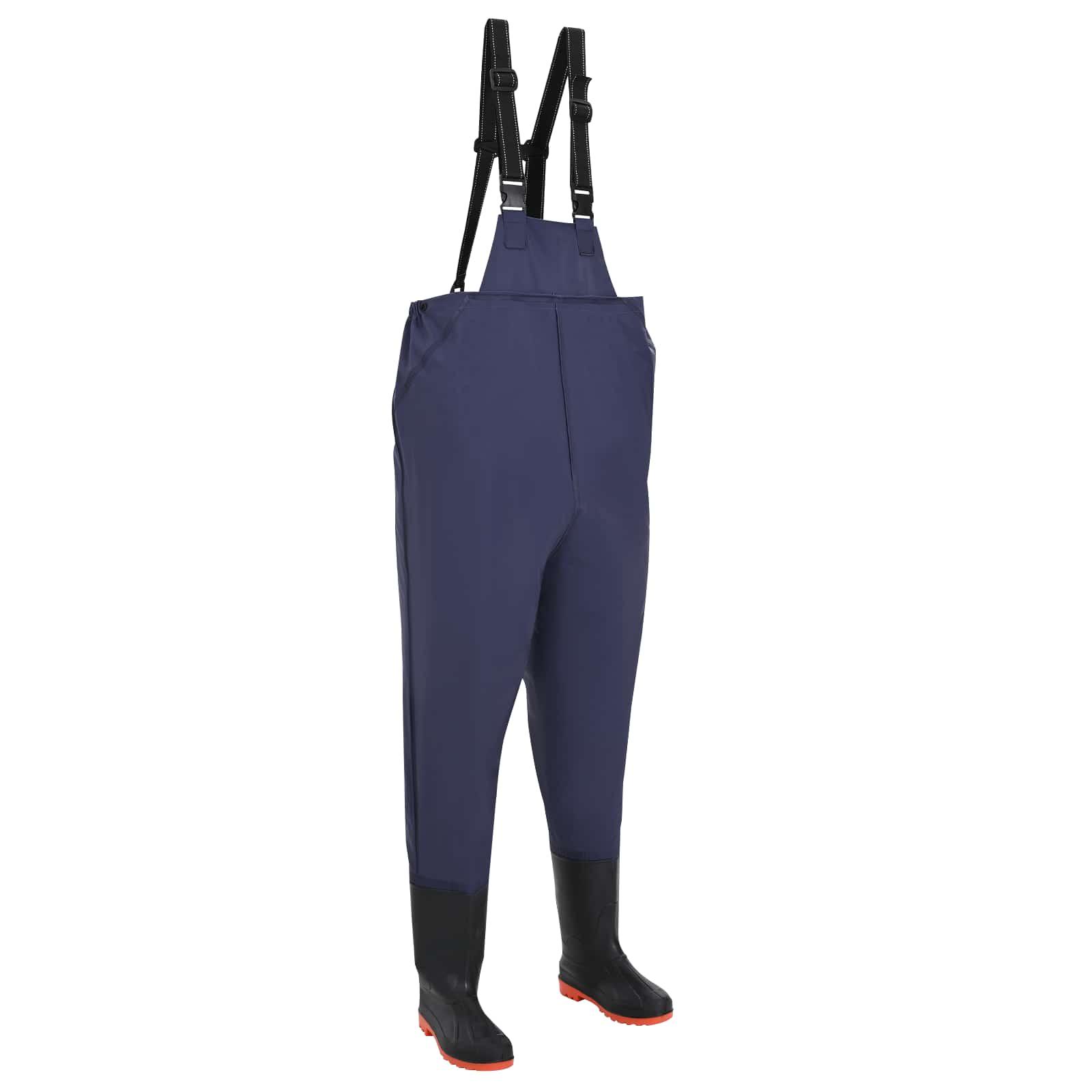 Brystvade med støvler PVC-belagt polyester Størrelse 38 Blå