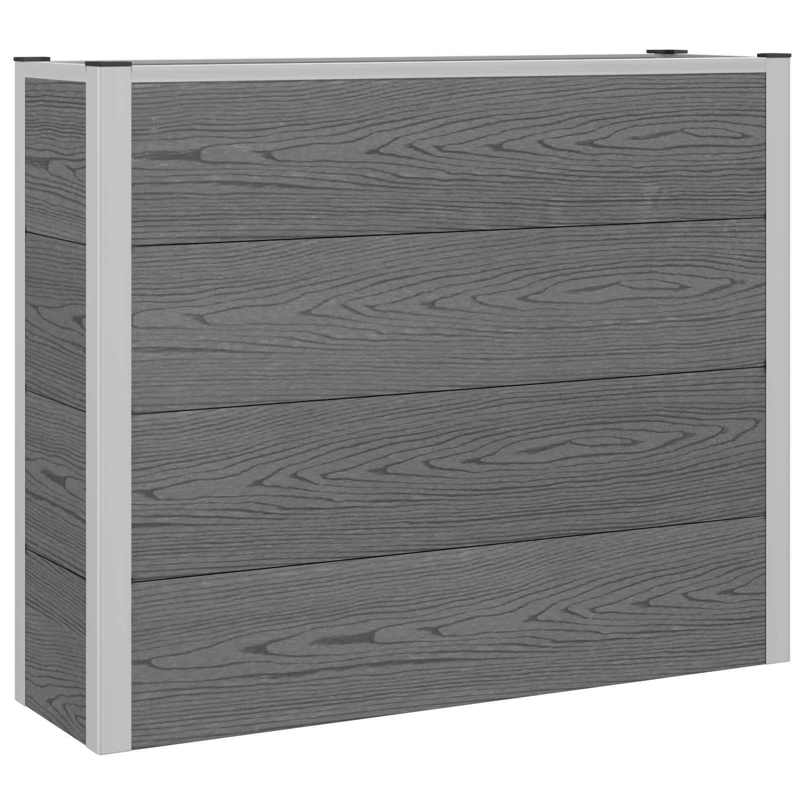 Højbed Grå 100 x 30 x 22 cm WPC og Aluminium